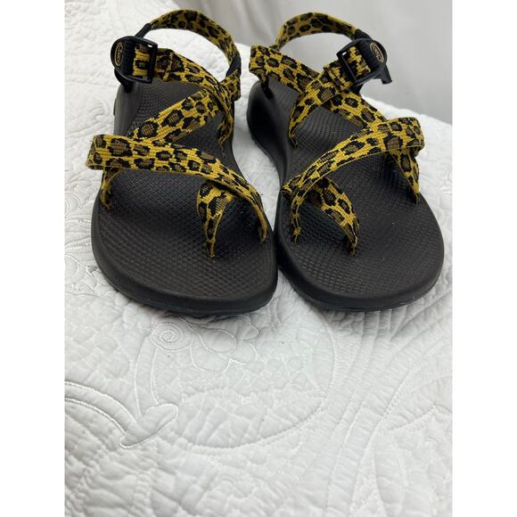 Chaco Women's Size 12 Black/Brown Leopard Z2 Yampa Sandal – Adjustable Strap - Picture 8 of 10